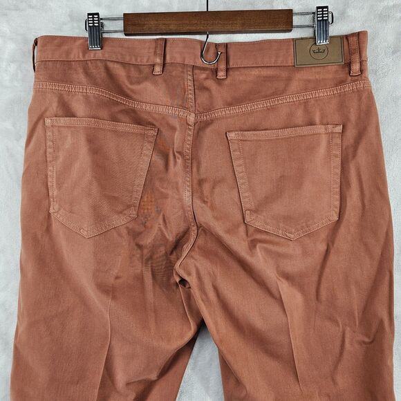 PETER MILLAR Crown Crafted 32x33 Spice Orange 5-Pocket Men's Chino Pants - Picture 3 of 6